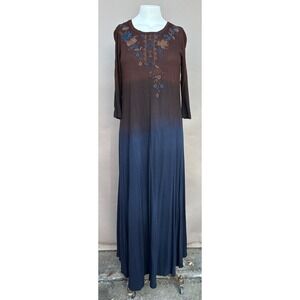 Caite Kyla Karyn Seo Effie Dress Small Embroidered Maxi Ombre Boho Ethereal Twee